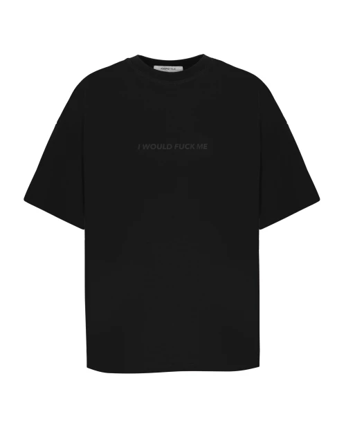 футболка "i would fuck me" у чорному кольорі