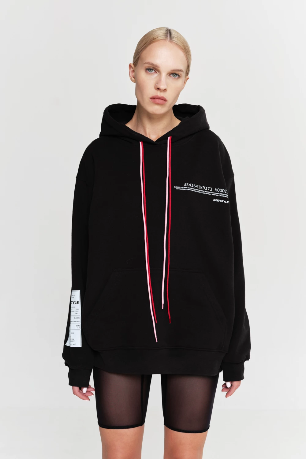 hoodie "shopping" in black color