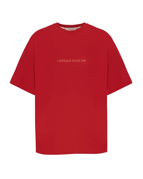 футболка "i would fuck me" у червоному кольорі