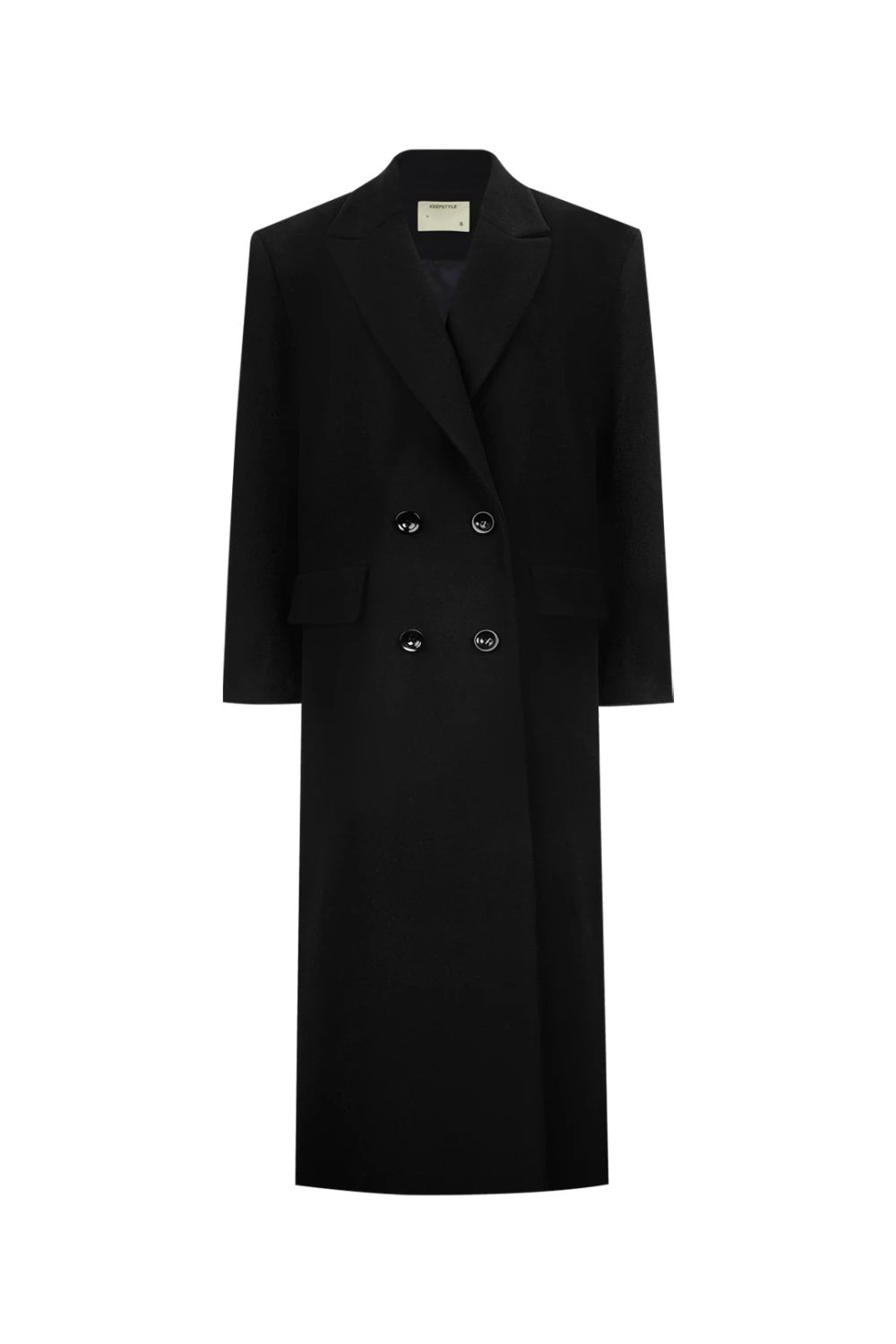 "long" coat in black color