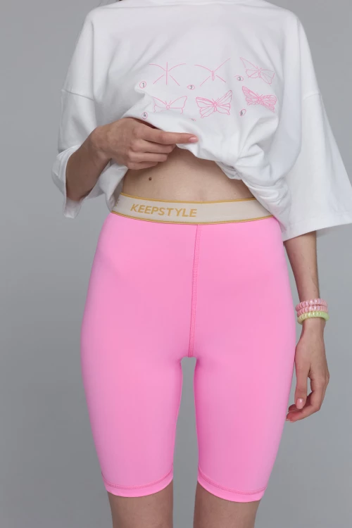 legging shorts simple in pink