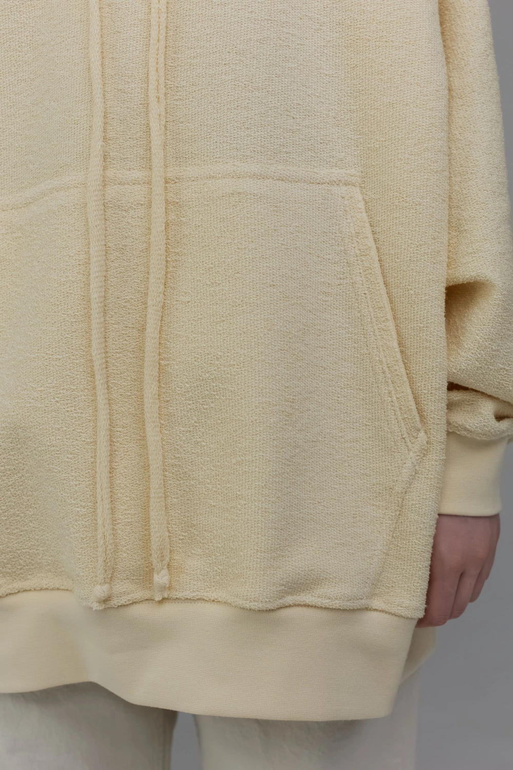 hoodie "unbrushed" in vanilla color