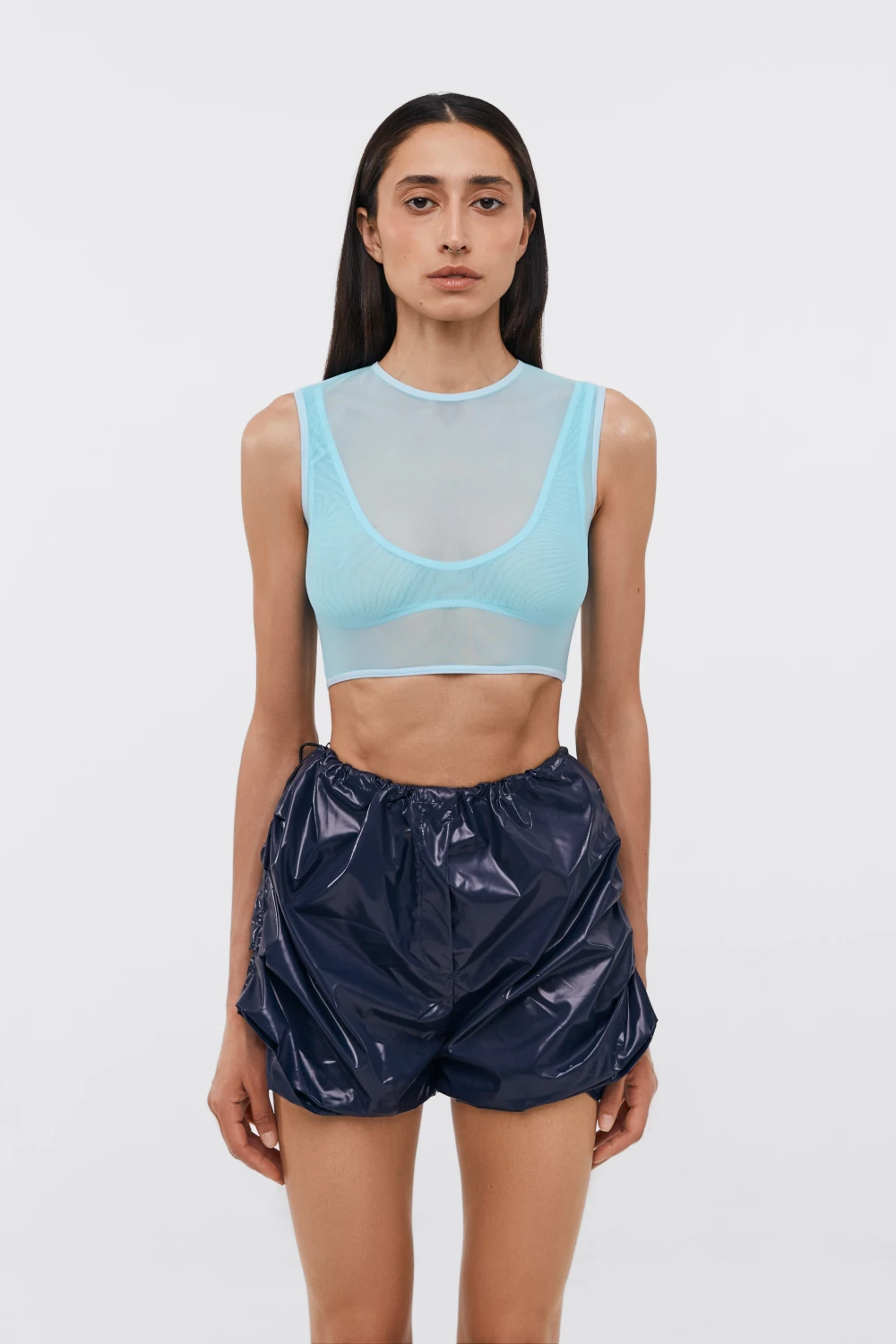 double top "mesh" in blue color
