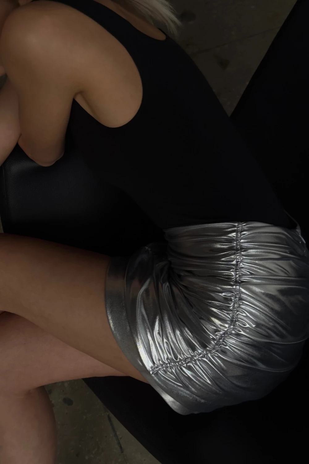 silver sexy skirt