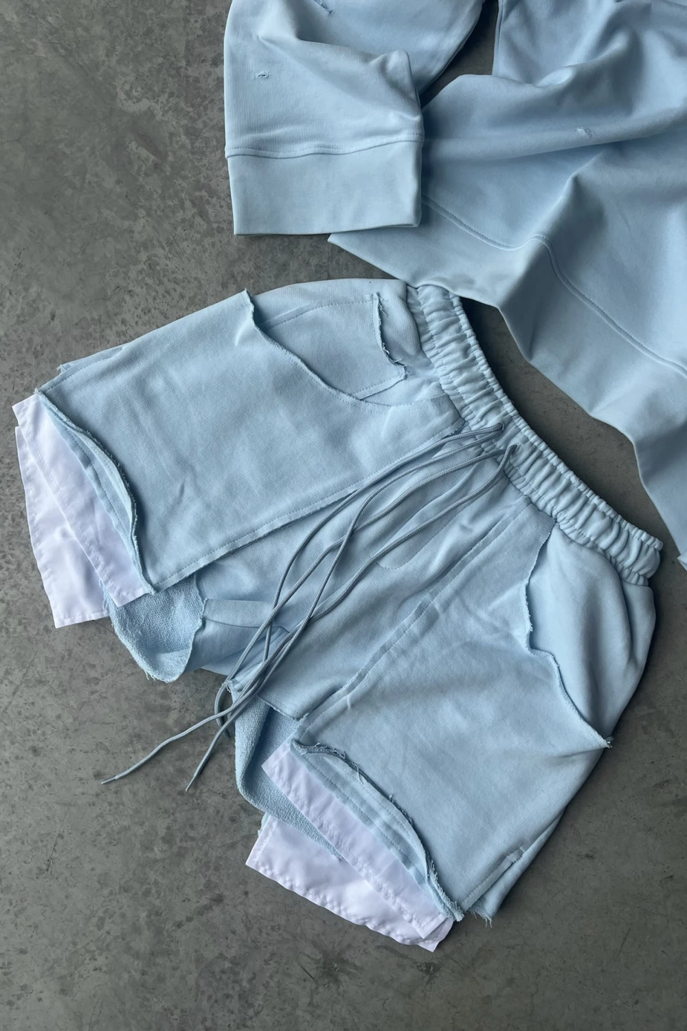 destroyed shorts in blue color