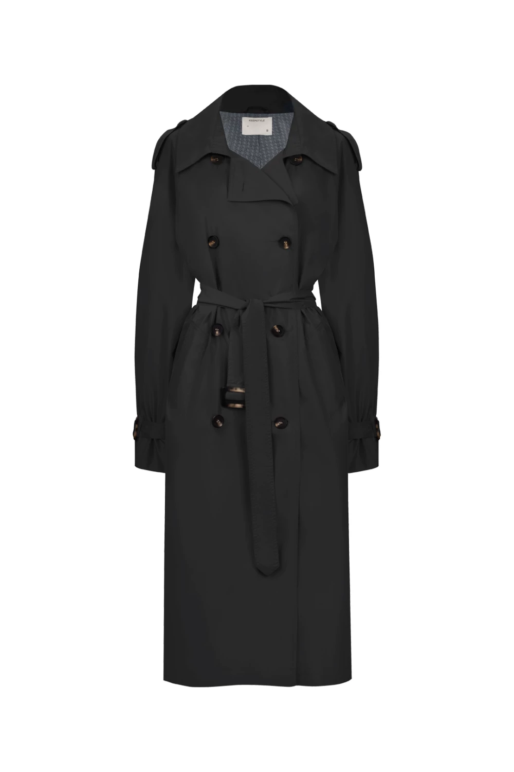 80s trench coat in dark gray color