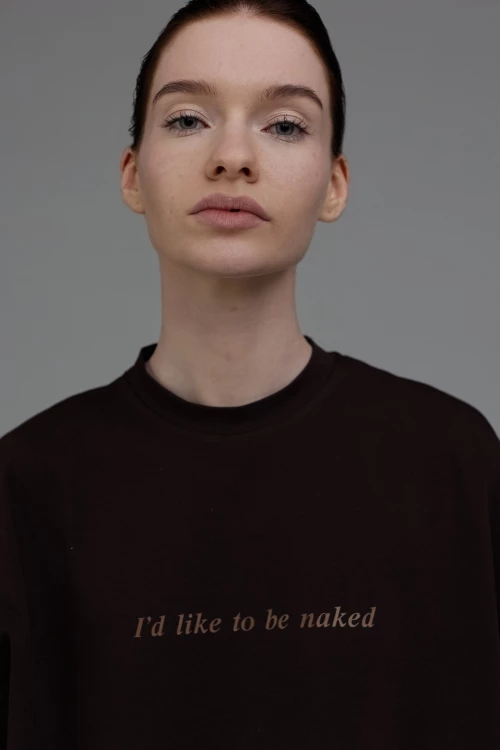 t-shirt "naked" in brown color