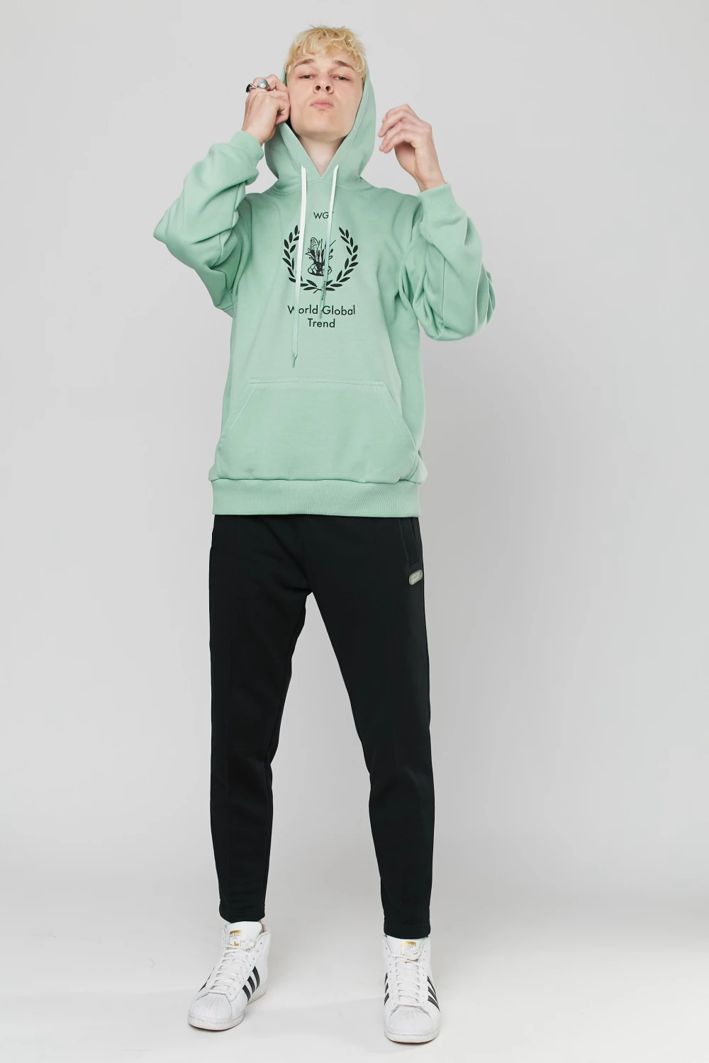 hoodie 'world global trend' in mint color