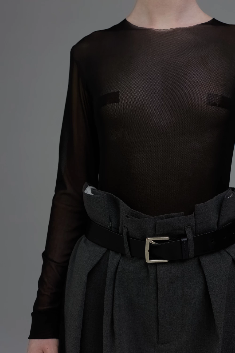 mesh bodysuit in black color