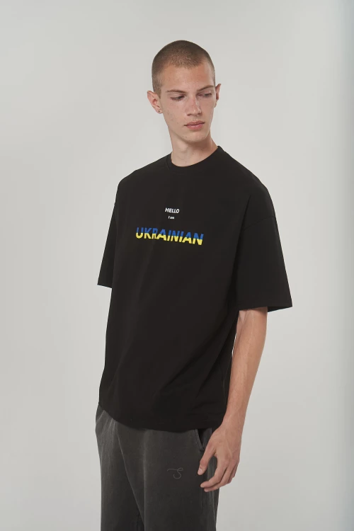 ukrainian t-shirt in black color