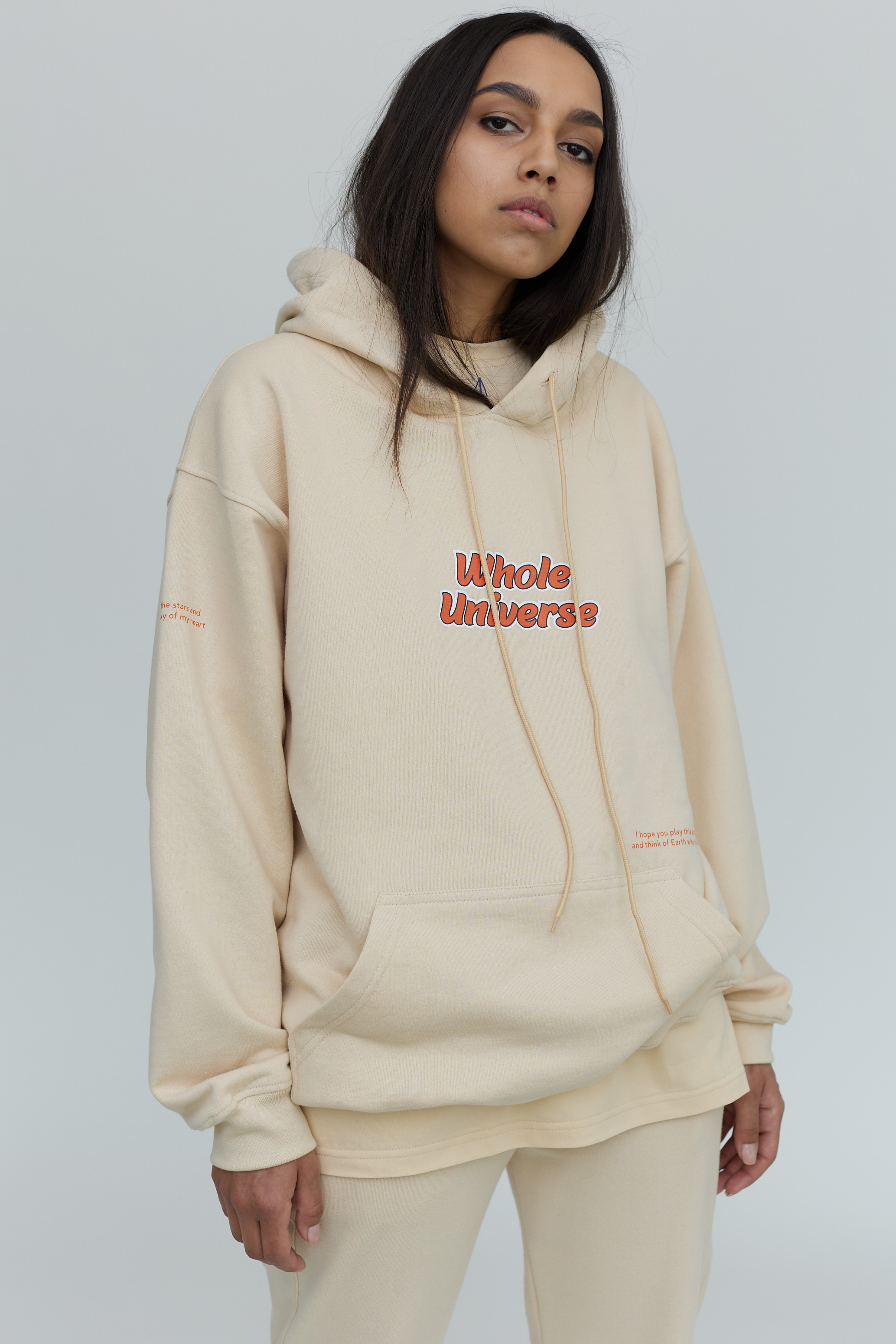 universe hoodie in cream