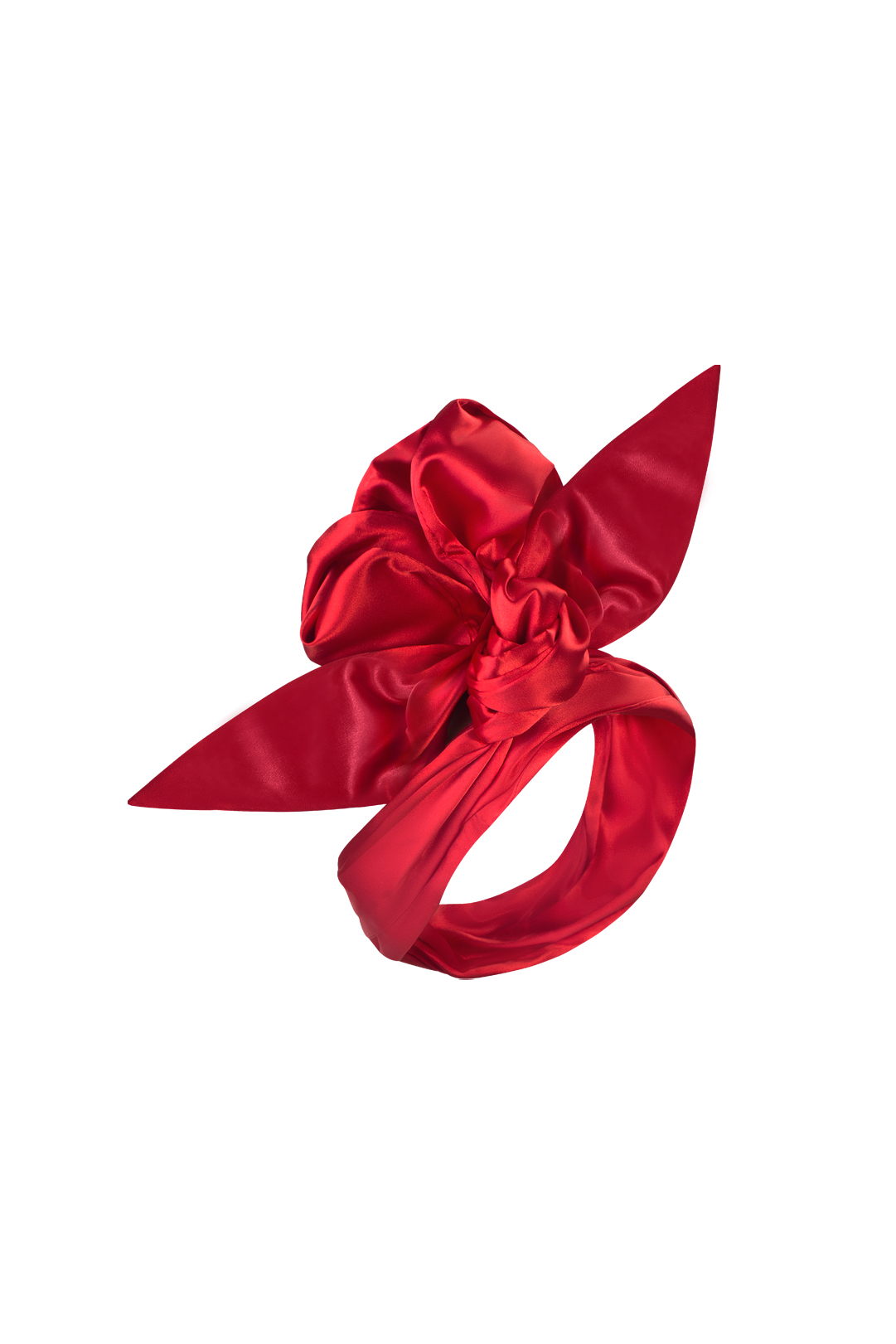 ribbon in the hair in red color