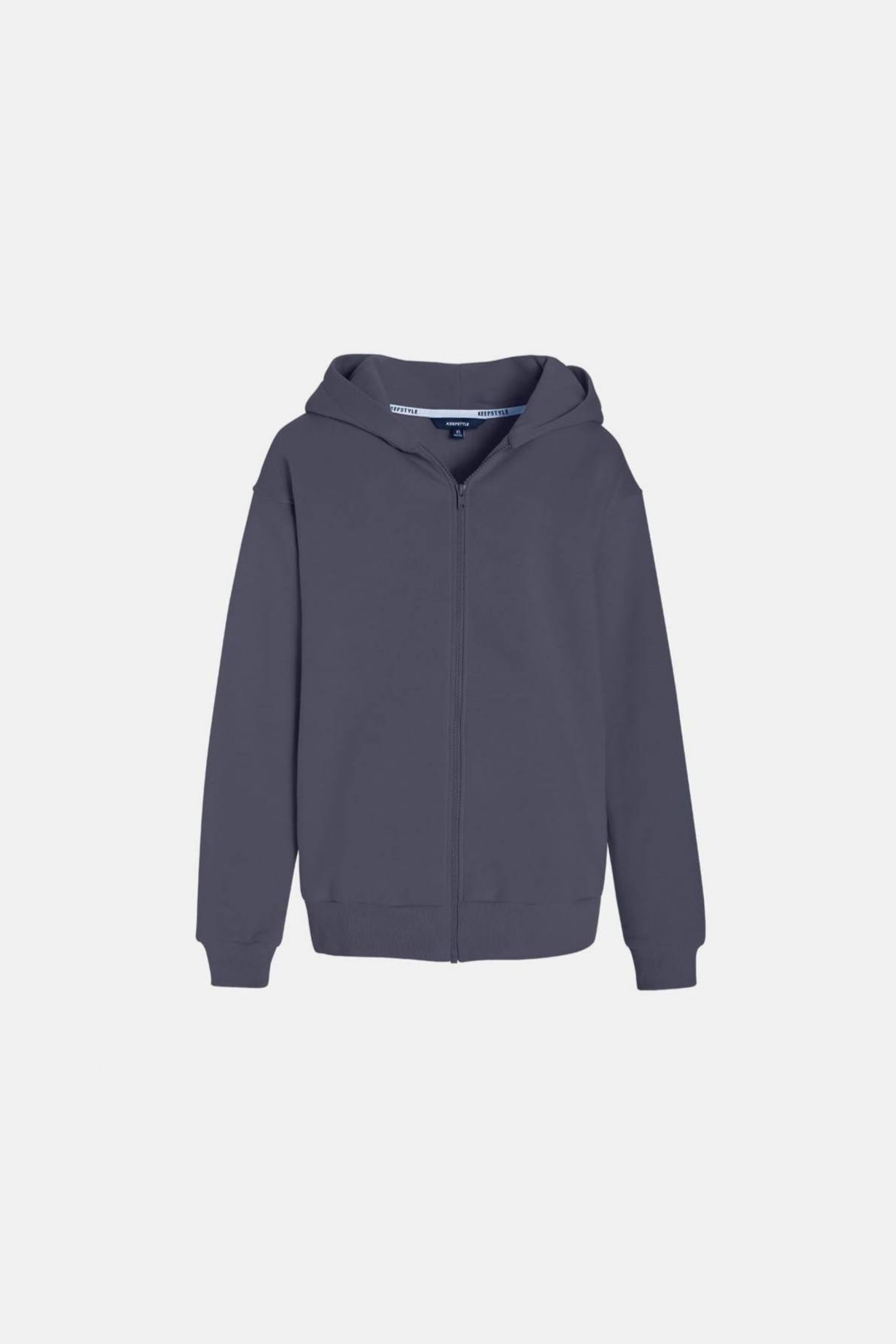 zip-up hoodie warm in graphite color