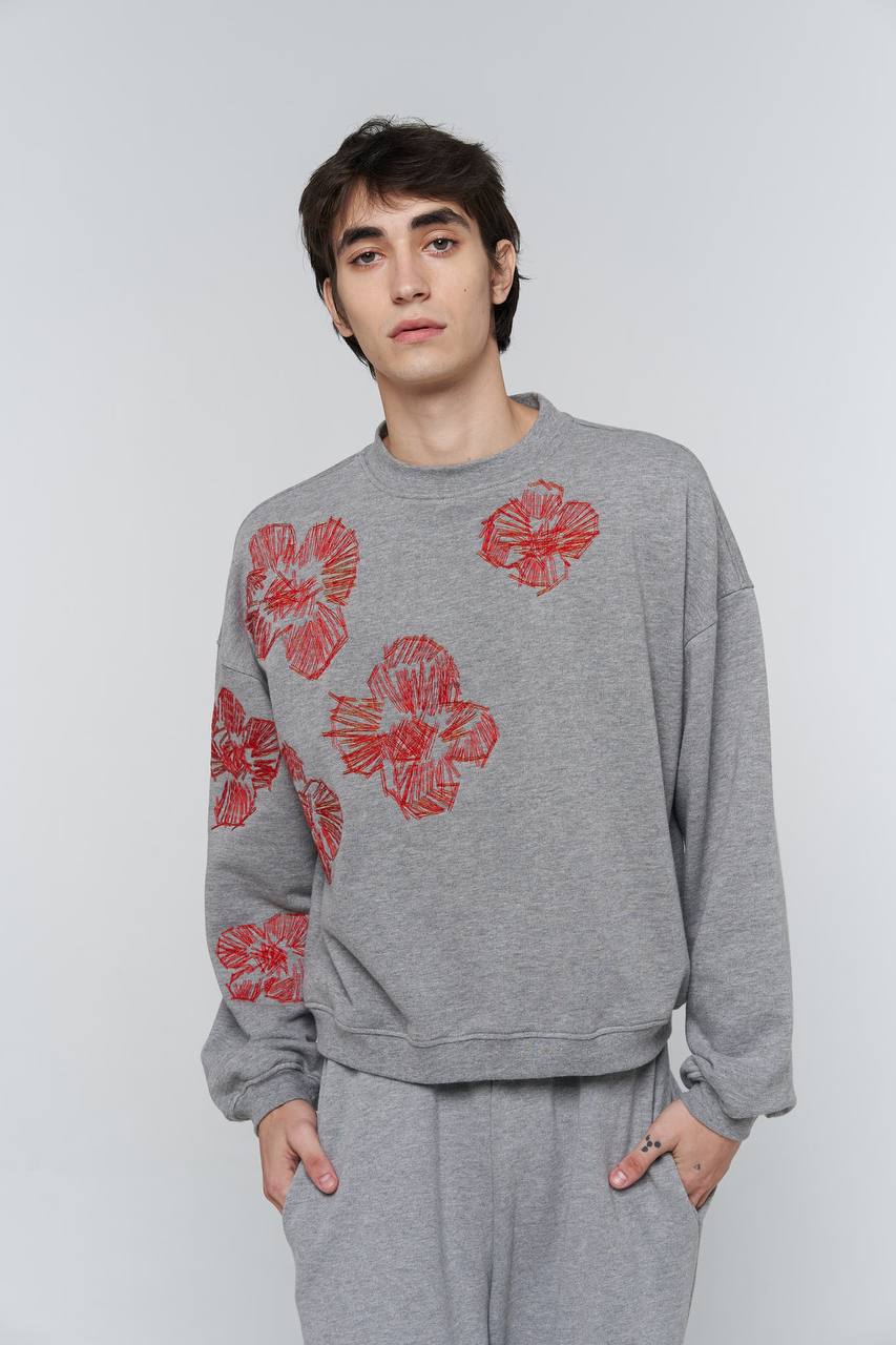 kvity sweatshirt in gray melange color