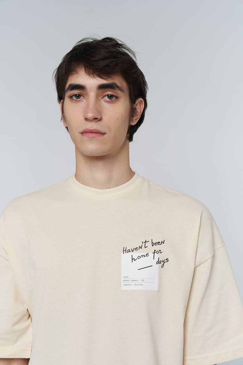 not refugee t-shirt in vanilla color