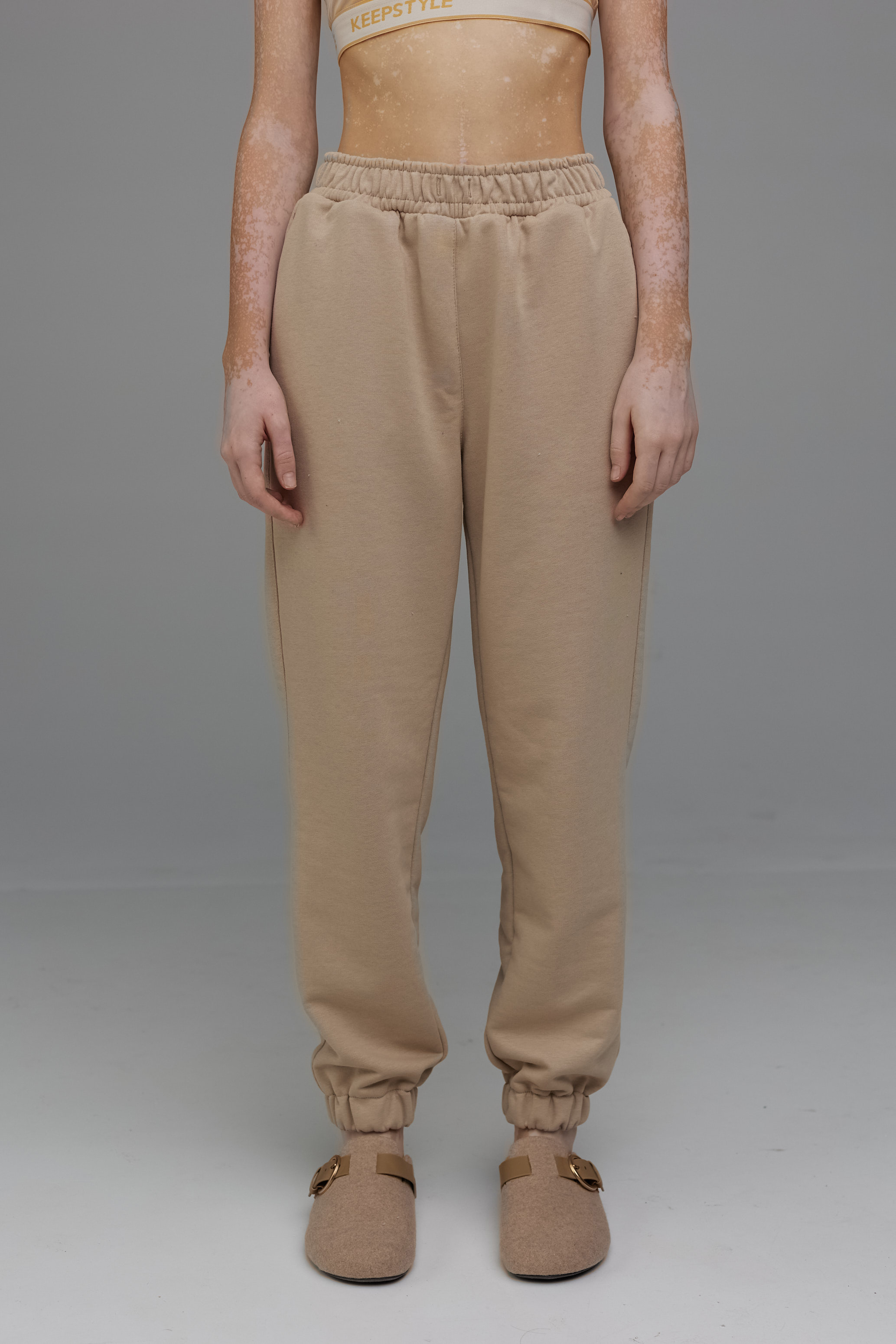 unisex pants in dust color