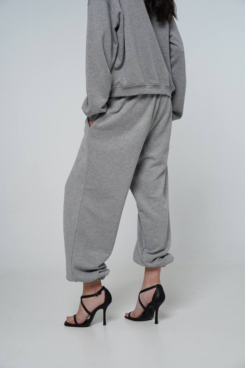 pants groove in gray melange color