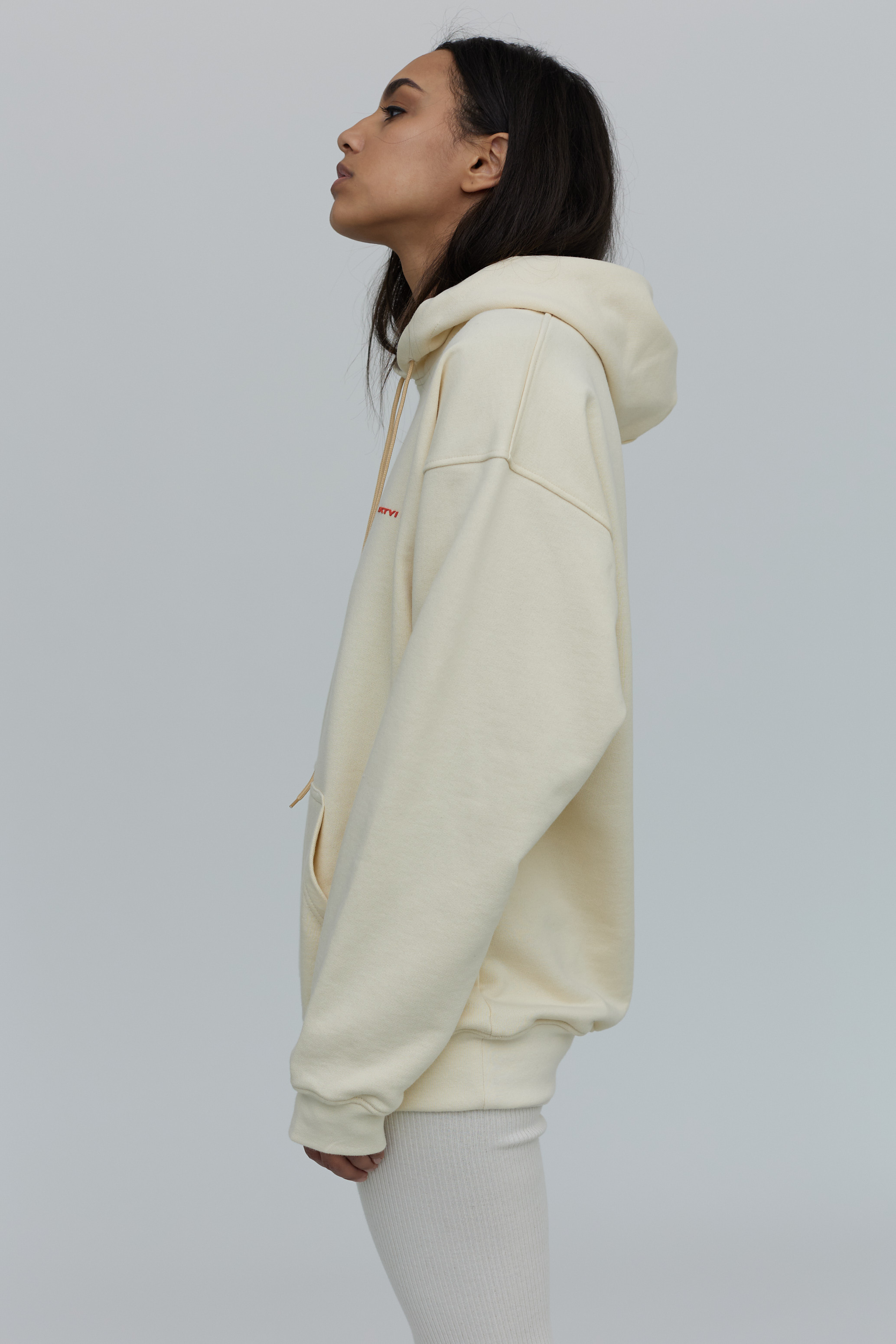 logo hoodie in vanilla color