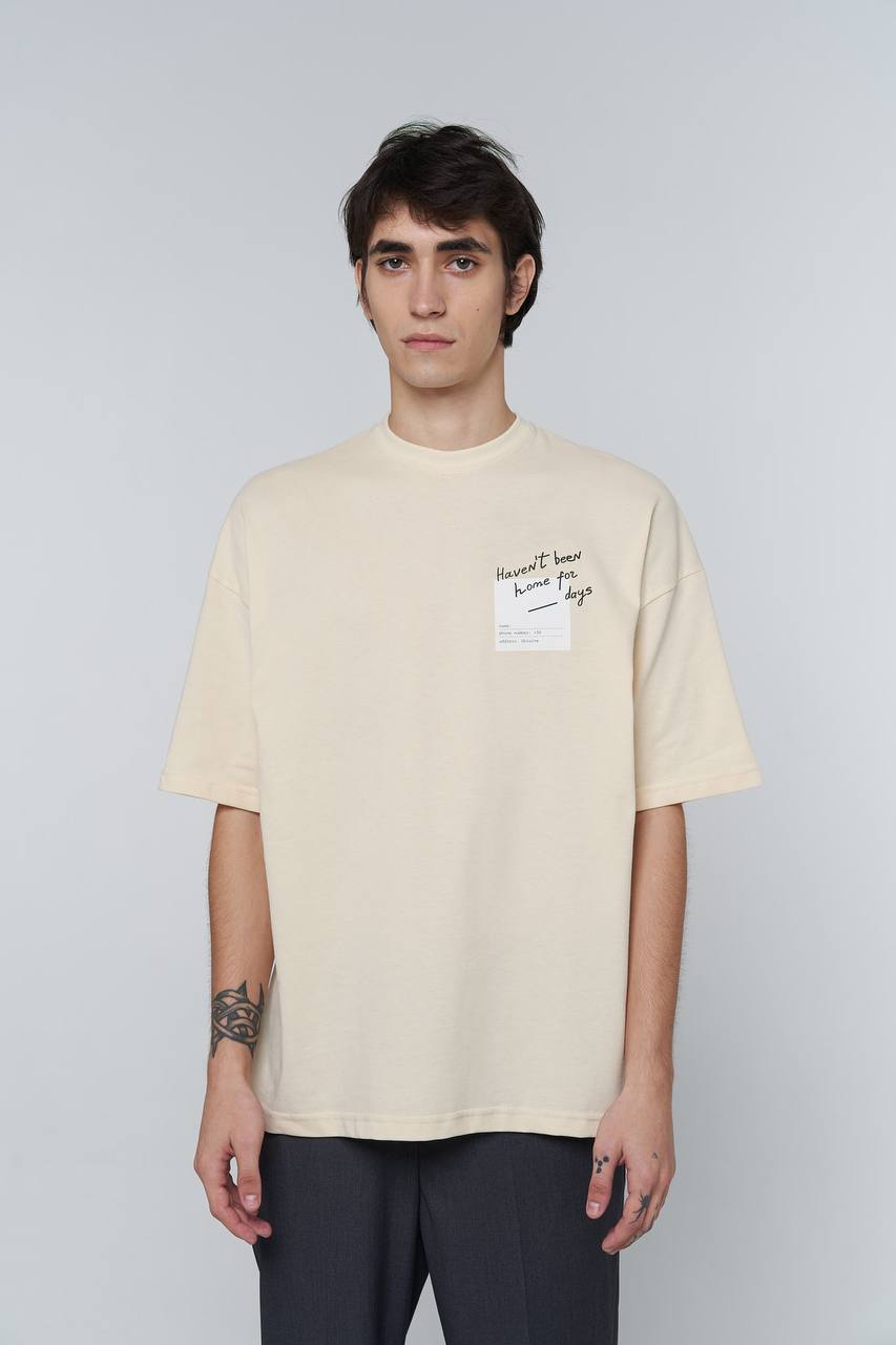футболка not refugee у кольорі vanilla