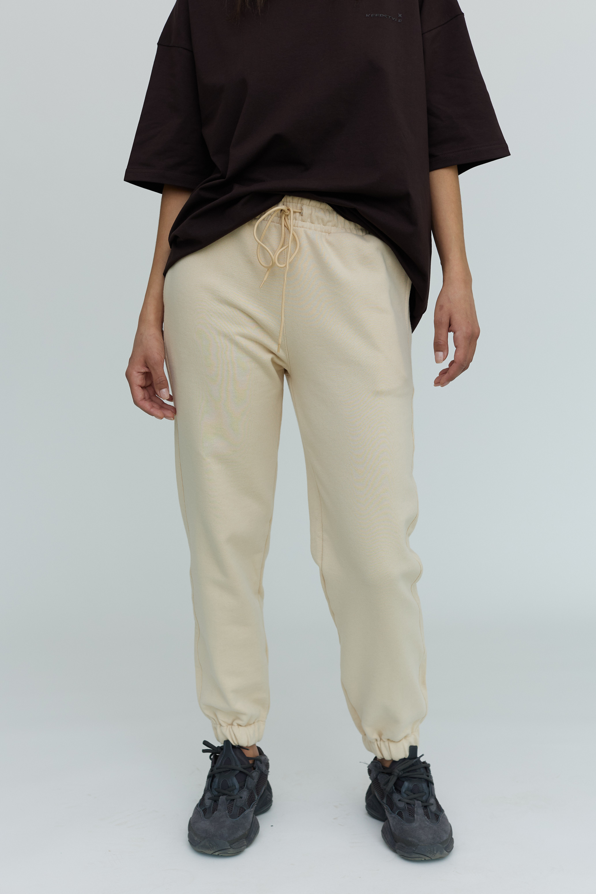 unisex pants in cream color